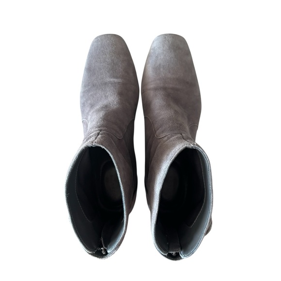 Bandolino Elegant Suede Ankle Boots Size 9 In Grey Square Toe - Picture 7 of 10
